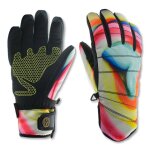 Gants de ski pour femmes, imprim�s el�gants, imperm�ables, coupe - vent, antid�rapants, souples, chauds ...