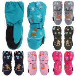Gants de ski a manches longues pour enfants, mitaines de dessin anim�, imperm�ables, epaisses, chaudes, ...