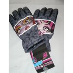 Gants de ski - monster high - gris - doublure 100% polyester - tailles 7 / 8, 9 / 10, 11 / 12 ans