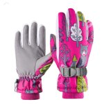 Gants de ski professionnels pour enfants, 1 paire, impermables, chauds, pour snowboard, moto, equitation, ...