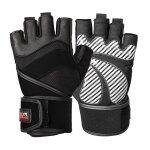Gants de sport demi - doigt, mitaines de protection compl�te du poignet, gants de fitness a doigts courts, ...