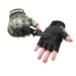 Gants tactiques de chasse en plein air pour hommes, militaire, sans doigts, antidrapants, pour vlo, ...