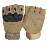 Gants tactiques d'extrieur a coque souple demi - doigt marron m