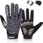 Gants de v�lo vtt antid�rapants respirants tactiles confortables gris taille s avec gel 5mm, lycra, fermeture ...