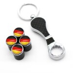 German flag� 1 jeu de bouchons de valve a air pour pneu de voiture, avec porte - cl�s cl�, fiber de ...