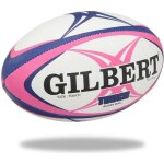 Gilbert ballon de rugby touch - taille 4 - rose / bleu