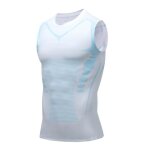 Gilet amincissant en soie glace pour hommes, chemises de compression, dbardeur, manches de contrle ...