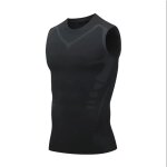 Gilet amincissant en soie glace pour hommes, chemises de compression, dbardeur, manches de contrle ...