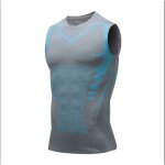 Gilet amincissant en soie glace pour hommes, chemises de compression, dbardeur, manches de contrle ...