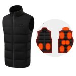 Gilet chauffant hiver 9 zones de chauffage double commande noir xxl Gilet chauffant hiver 9 zones de chauffage double commande noir xxl