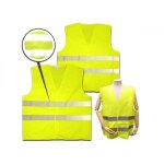 Gilet jaune fluo de s�curit� avec bandes r�fl�chissantes polyester taille l