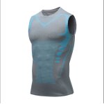 Gilet de mise en forme ionique pour hommes, gilet amincissant en soie glace, chemises de compression, ...