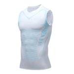 Gilet de mise en forme ionique pour hommes, gilet amincissant en soie glace, chemises de compression, ...