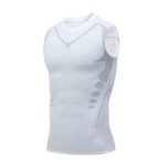 Gilet de mise en forme ionique pour hommes, gilet amincissant en soie glace, chemises de compression, ...