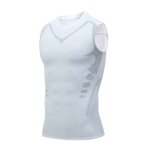 Gilet de mise en forme ionique pour hommes, gilet amincissant en soie glace, t - shirt de compression, ...
