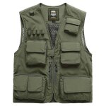 Gilet de p�che en maille pour hommes, grande taille, tactique, jungle, multi - poches, voyage, photographie, ...