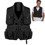 Gilets de pche en maille a poches multiples, gilet respirant, vtements de photographie, de sport, de ...