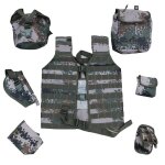 Gilet tactique en sept pices pour la chasse et la lutte en plein air, gilet de transport individuel ...