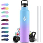 Gjfty - gourde isotherme 1l, bouteille isotherme acier inoxydable, etanche et rutilisable, sans bpa, ...
