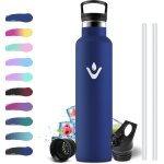 Gjfty - gourde isotherme 1l, bouteille isotherme acier inoxydable, etanche et rutilisable, sans bpa, ...