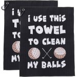 Gjhgf - 2 pices serviette de golf amusante, serviette golf propre, balles de golf, avec clip pour sac ...