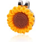 Gjhgf - marque balle golf magntique avec clip pour chapeau, motif tournesol jaune aimant puissant marqueur ...