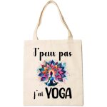 Gjhgf - cadeau prof de yoga. tote bag yoga. sac yoga pour aller au cours de yoga. tote bag yogi. j'peux ...