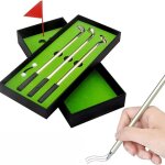 Gjhgf - ensemble de golf pen, mini - golf clubs a bille pen set avec des boules drapeau dcorations papeterie ...