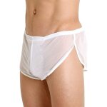Gjhgf - hommes shorts en maille avec de grands cts fendus sous - vtements boxers slips rsille maillot ...