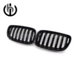 Glossblack 1 line calandre de pare - choc avant brillant / noir mat, 2 pi�ces, pour bmw x5 e53 2004 - ...