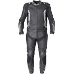 Gms gr - 1 combinaison en cuir de moto deux pi�ces, noir - gris - blanc, taille 52 pour hommes