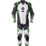 Gms grc - 1 combinaison moto une pi�ce en cuir, noir - blanc - vert, taille 58 pour hommes