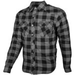 Gms jaguar chemise de moto, noir - gris, taille l pour hommes