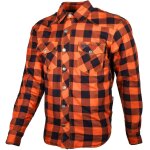 Gms jaguar chemise de moto, noir - orange, taille xl pour hommes