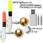 Gobait - bton lumineux de pche a led, alarme de morsure de poisson, batterie 3. 6v, charge usb, attirail ...