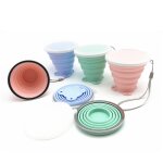 Gobelet de voyage pliable en silicone ¿ gobelet de camping pliable en silicone avec couvercles ¿ gobelet ...