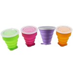 Gobelet de voyage pliable en silicone � gobelet de camping pliable et portable avec couvercles, ecologique ...
