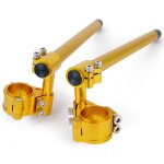 Gold 45mm guidon de moto 7 / 8  22mm cnc 37 45 51 52 58mm clip ons fourche guidon pince r�glable caf� ...