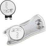Golf divot tool avec bouton pop - up et marqueur de balle magn�tique pitch mark mini - outil portable ...