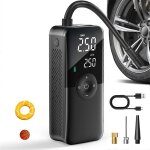 Gonfleur de pneu portable gonfleur electrique rechargeable pour voiture v�lo compresseur d'air num�rique ...