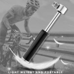 Gonfleur de vlo portable, mini outil pompe a main, pneu en alliage d'aluminium, cyclisme, aiguille a ...