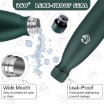 Gourde, 500 ml sans bpa, gourde isotherme, isolation sous vide a double paroi, bouteille isotherme, 304 ...