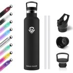 Gourde isotherme 1l, bouteille d'eau acier inoxydable, etanche et , bouteille isotherme sans bpa, gourdes ...