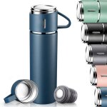 Gourde isotherme 500ml, bouteille isotherme inox avec tasse et couvercle, sans bpa, mug isotherme etanche ... Gourde isotherme 500ml, bouteille isotherme inox avec tasse et couvercle, sans bpa, mug isotherme etanche ...