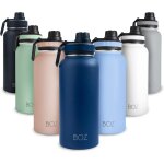 Gourde isotherme en acier inoxydable 1l, sans bpa, isolation sous vide gourde inox avec couvercle anti ...