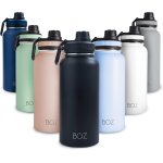 Gourde isotherme en acier inoxydable 1l, sans bpa, isolation sous vide gourde inox avec couvercle anti ...