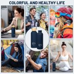 Gourde isotherme en acier inoxydable 500ml sans bpa 2 bouchons inclus bouteille pour sport, bureau, randonne, ...