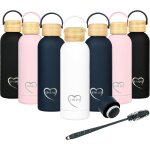 Gourde isotherme en acier inoxydable 500ml sans bpa 2 bouchons inclus bouteille pour sport, bureau, randonne, ...