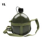 Gourde militaire en aluminium, bouteille d'eau de vin, tasse de cuisson avec bandoulire, randonne camping ...
