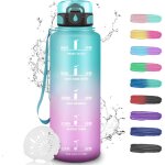 Gourde motivation 1, 5l, gourde sport avec filtre, bouteille d'eau anti fuite, bouteille avec slogan ...